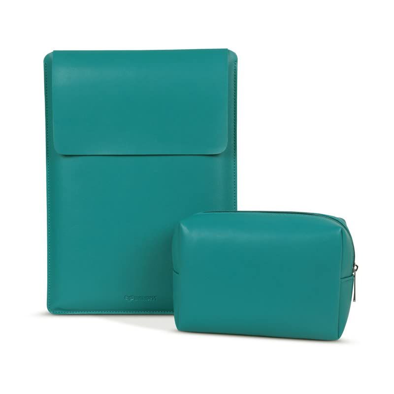Enthopia 16 Inch Slim Laptop Sleeve for 16 Inch MacBooks/Other 16 Inch Slim Laptops Protective Cover with Organiser Pouch for Mouse,Charger,Hard Disk,Pen Drive,etc (Teal)