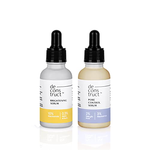 Deconstruct Oil Control Combo | 10% Niacinamide & 0.3% Alpha Arbutin and 2% Salicylic Acid & 3% Niacinamide | For All Skin Types | 30ml each | Pack of 2 1