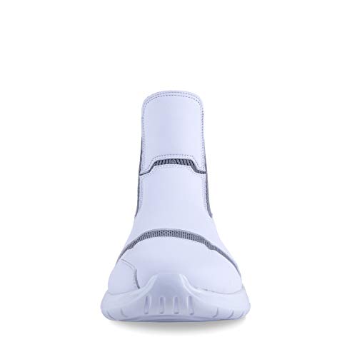 Soulsfeng Stylish High Top Sneakers for Men Basketball Shoes Slip On Laceless Sneaker One Step White Black Red Mens Size 13 3