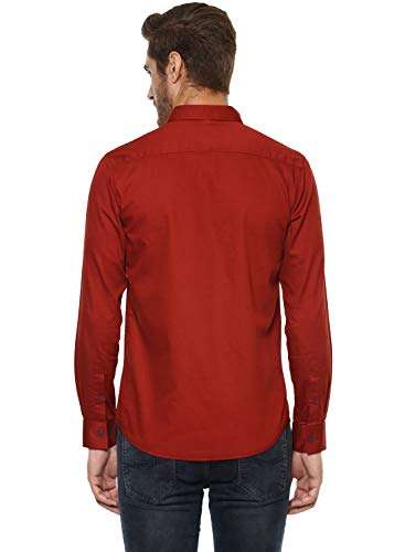 Mufti Men's Checkered Slim Fit Casual Shirt (MFS-9427-G-10-RUST-L_Brown_L) 3