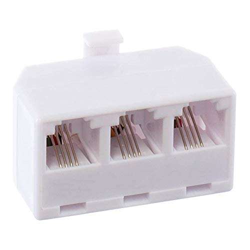 Phone Splitter 2 Line, 4-Pack Three Way Telephone Splitter, 1 to 3 RJ11 6P4C Telephone Jack Adapter Converter 5