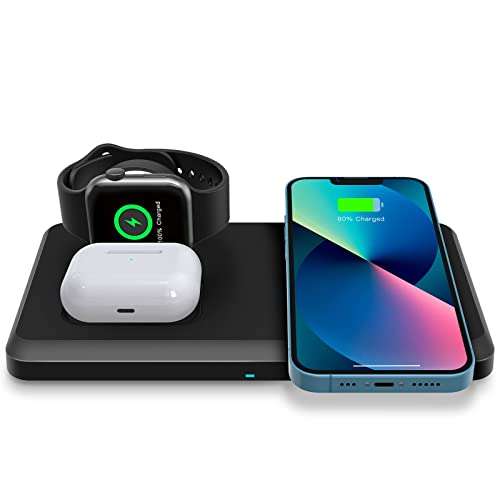 Wireless Charger, Wireless Charging Station Compatible with iPhone 13/13 Pro/12/12 Pro/11/11 Pro/SE/XS Max/XR/X/8,iWatch se/6/5/4/3/2, AirPods 2/ Pro 1