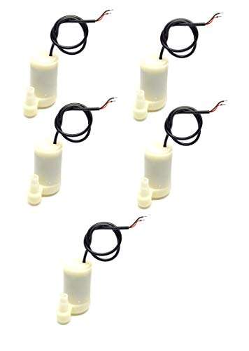 INVENTO 5pcs 3V - 12V DC Submersible Water Pump 25x40x45mm Vertical Micro 120 Litre/hr Flow Rate For DIY Projects 1