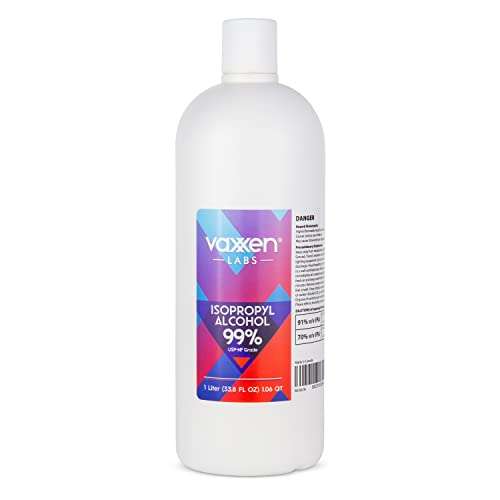 Isopropyl Alcohol 99% (IPA) Made in USA - USP-NF Grade - 99 Percent Concentrated Rubbing Alcohol (1 Liter) 1
