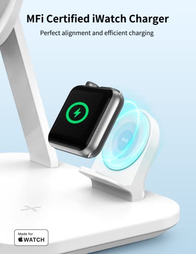 MOMAX Magnetic Wireless Charging Station，25W 3 in 1 Q.Mag Pro Wireless Charger Stand Fast Charging Station only for iPhone 15,14,13,12 Series, AirPods Pro, Apple Watch 1-9 Series (No AC Adapter) 3
