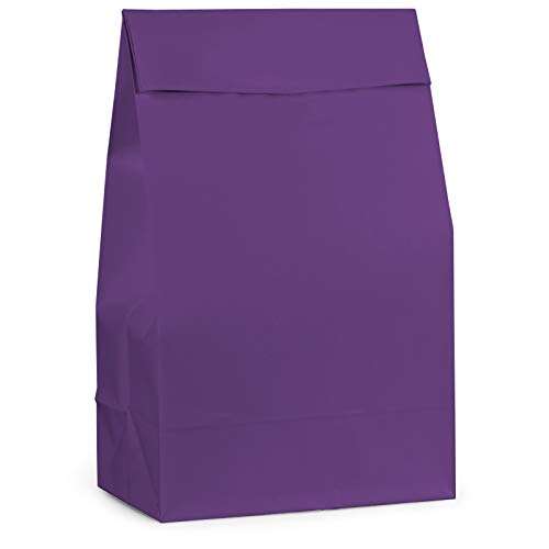 Unique Industries Dark Purple Paper Party Favor Bags, 12ct, Deep Purple 3