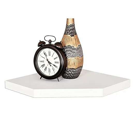 PREDELLA Wooden Corner/Wall Mount/Wall Shelf/Rack/Hanging Shelf/Decor/Gift Item/ Set of 2 (White) 4