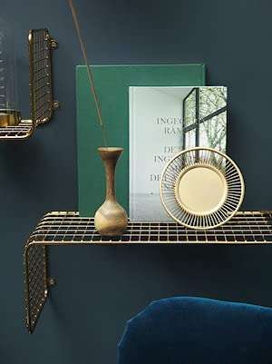 IKEA SVENSHULT Wall Mounted Mesh Net Shelf for Books & Home Decor | Gold (60 x 20 cm) 5