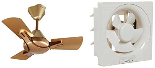Havells Ventil Air DX 250mm Exhaust Fan (White) Nicola 600mm High Performance at Low Voltage (HPLV) Ceiling Fan (Bronze Copper) 1