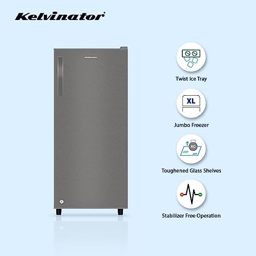 Kelvinator 190 Litres 2 Star Direct Cool Single Door Refrigerator (Hairline Silver, KRD-A210HSP) 4