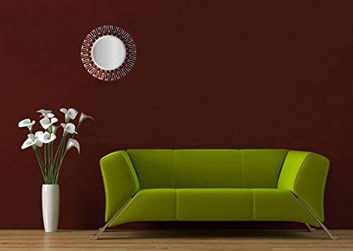 Lulu Decor, Amber Rays Mosaic Wall Mirror, Decorative Beautiful Round Beveled Wall Mirror, Frame Measures 16", Beveled Mirror Measures 9.5" (LP84M) 4