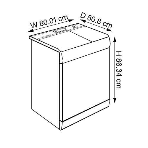 Glassiano Washing Machine Cover for Whirlpool Superb Atom 60I 6 kg Semi Automatic Top Loading Washing Machine S 46 6