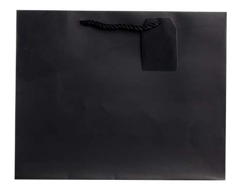 Jillson Roberts 6-Count Large 12.5" x 10" x 5" Gift Bags Available in 12 Solid Colors, Black Matte 1