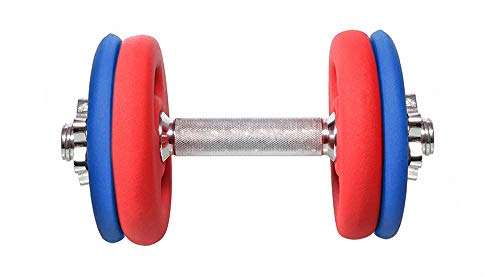 KAKSS 20kg DUMBBELL NEOPRENE COATED WEIGHT PLATES with DUMBBELL ROD (PROUDLY MADE in INDIA) 2