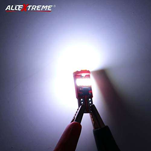 Allextreme EXT15CW Universal T10 LED Parking Light 5630 CMD Super Bright Interior Pilot License Plate Dome Indicator Lamp Bulb for Car Bike and Motorcycle (3W, White, 2 PCS) 6