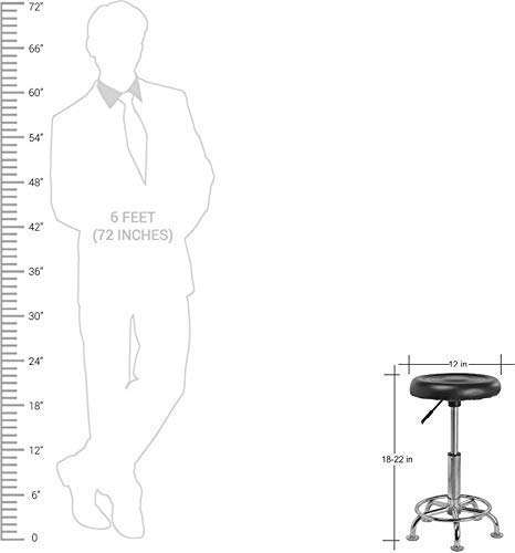 YANA Adjustable Stool-Doctor/Kitchen Stool/Office Stool/Chair/Cafeteria Stool/Bar Stool (Black) (Set of 2) 5