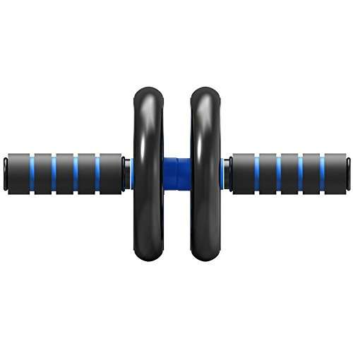 SKYFUN (LABEL) Anti Skid Double Wheel Full Body AB Roller Core Abdominal Exerciser Workout Stomach Exercise Training With Knee Mat Steel Handle-Assorted Color 2