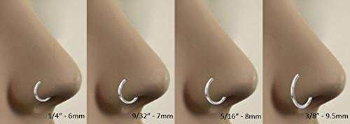 316L Surgical Steel Open Nose Ring Hoop 9/32" - 7mm 18G 2