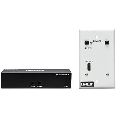 Tripp Lite HDMI Over Ethernet Cat6 Extender Kit with Wall Plate Receiver - Up to 230 feet or 70.1 Meters - 4K 60Hz Video, 4:4:4, HDR PoC, TAA Compliant (B127A-1A1-BHFH) 3