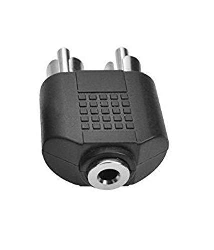 Erh India 2 RCA Male to 3.5 mm Female Aux Stereo Jack Connector Convered AV Video Y Splitter Cable Adaptor (Pack of 10)