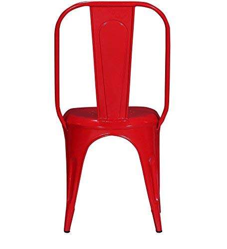 Casa Décor Tempest Metal Kitchen Restaurant/Bar/Cafe/Garden Chair (Red) 4