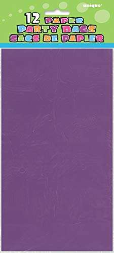 Unique Industries Dark Purple Paper Party Favor Bags, 12ct, Deep Purple 2