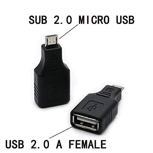 rgzhihuifz 2 Pack USB 2.0 Micro USB Male to Type A Female OTG Adapter Connector Converter Coupler 5
