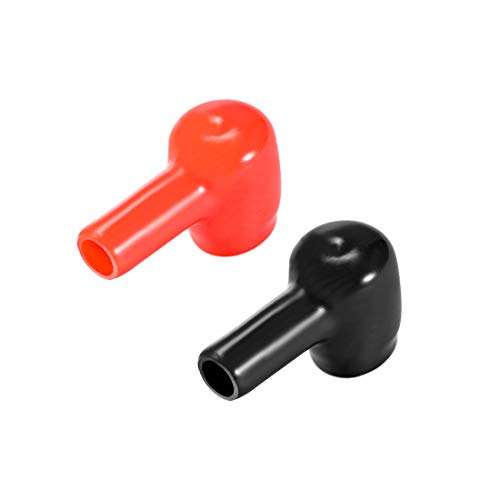 uxcell Battery Terminal Insulating Rubber Protector Covers for 10mm Terminal 6mm Cable Red Black 1 Pair 1