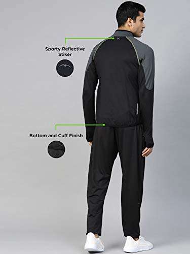 DIDA Black Polyester Athletic Gym Running Sports Tracksuit for Men, XL (TP5181) 2