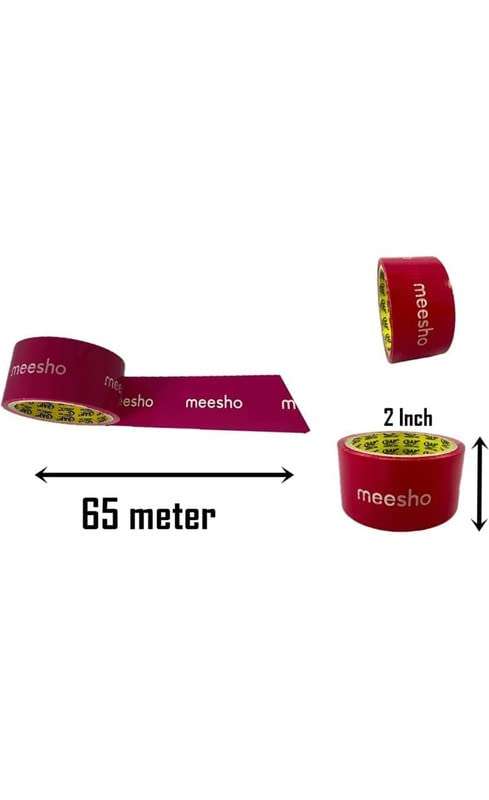 Kunchit Meesho Branded Tape Lenght 65 Meters (2 Inch,48 mm) 42 micron Meesho Water Mark Very Strong Adhesive Tape_Set of 12 4