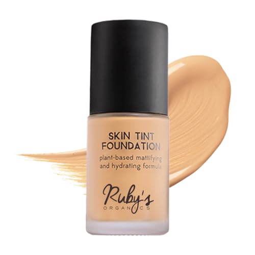 RUBY's ORGANICS Liquid Foundation For Face Makeup,Waterproof,Full Coverage Blendable,Long Lasting,Matte Finish And Poreless,Normal To Oily Skin,Vegan,Paraben And Silicon-Free,Shade Lm 01.8,30Ml 1