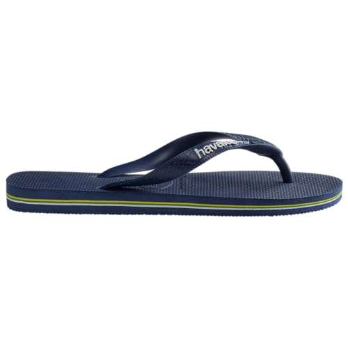 Havaianas Women's Brazil Logo Flip flops - Spring and Summer Sandals for Women - Navy Blue, 11/12W - 9/10M 3