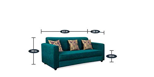 Casaliving - Lifestyle 3 Seater Sofa for Living Room (Green) Premium Fabric Sofa 5