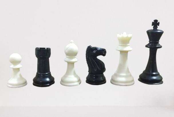 Hyper Deluxe Plastic Complete Set of 32 Plastic Chess Pieces, Chess Coins, Light Weight 3