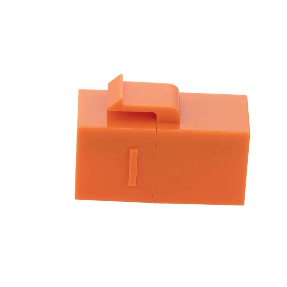 NavePoint CAT6 UTP Inline Keystone Coupler, RJ45 Female to RJ45 Female, Snap-in, 15 Pack, Orange 3