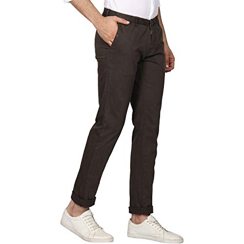 blackberrys Men's Slim Casual Pants (UT-Crop # Olive 34) 2