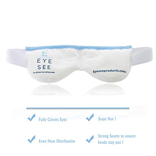 Eye See Dry Eye Moist Heat Compress - Warm Eye Compress to treat Dry Eyes, Blepharitis, Stye,Chalazion and Meibomian Gland Dysfunction -Stays Hot as a Heated Eye Mask Should! Storage Pouch Included! 3