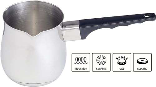 24 Oz / 700 ml Large Turkish Coffee Pot Stainless Steel Cezve Briki Ibrik Greek Arabic Coffee Maker, Universal Butter and Milk Warmer, Small Sauce Pan 2