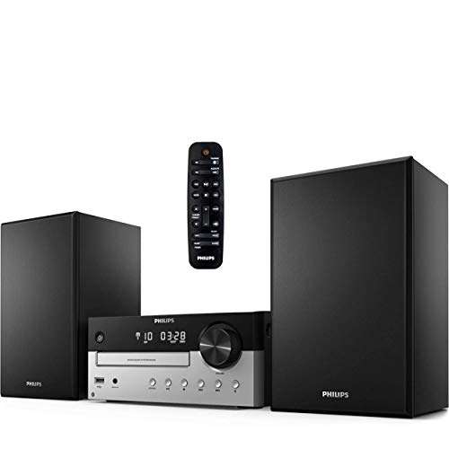 PHILIPS Bluetooth Stereo System for Home with CD Player, MP3, USB, Audio in, FM Radio, Bass Reflex Speaker, 60W, Remote Control Included 1