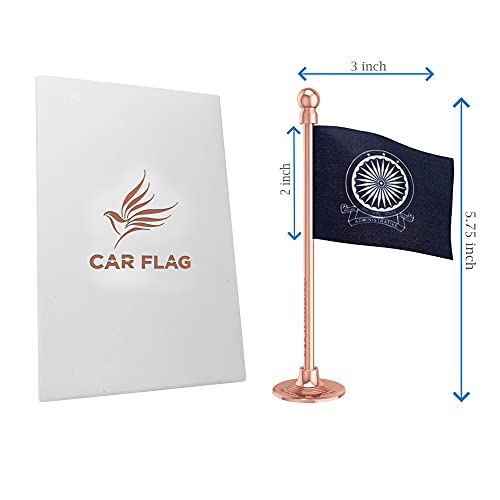 The Flag Corporation IAS Car Dashboard Flag 2in x 3in with a Stainless Steel Blush Rose Gold Base 6