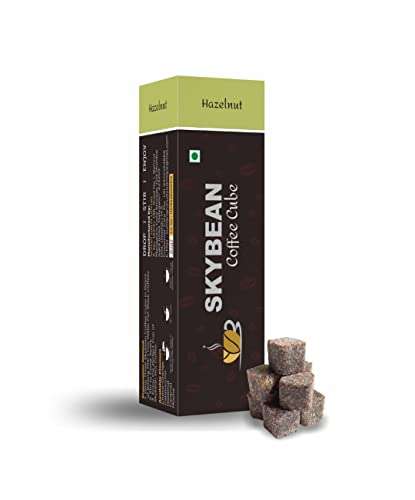 SKYBEAN Combo Pack CAPPUCCINO (Pack of 02) + HAZELNUT (Pack of 1) Coffee Cube - 100g each Pack 100% Pure Coffee, Suitable for Hot & Cold Coffee Drink 5