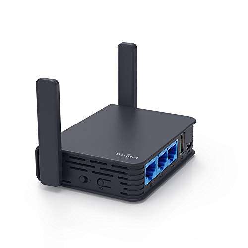 GL.iNet GL-AR750S-Ext Gigabit Travel AC Router (Slate), 300Mbps(2.4G)+433Mbps(5G) Wi-Fi, 128MB RAM, MicroSD Support, OpenWrt/LEDE pre-Installed, Cloudflare DNS, Power Adapter and Cables Included 1
