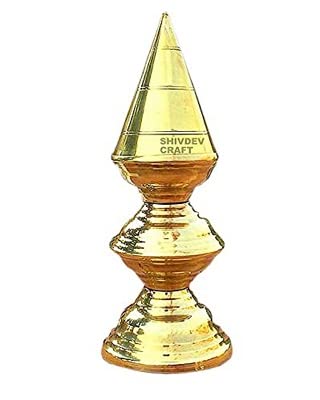 SHIVDEV CRAFT Temple Kalash Mandir Shikhar Temple Top Gumbad Dom Kalash (3 Steps, Brass, Golden, 25 CMs Height) 3