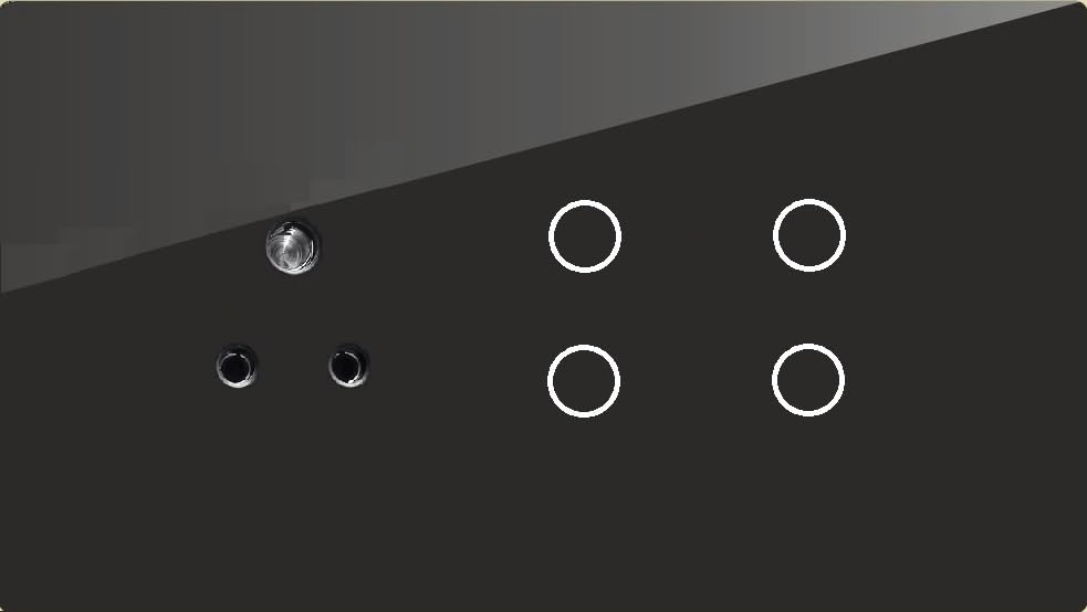 TEQOOZ® 4 Modular WiFi Smart Switch Board (Black): 4 Switch + 1 Socket | Smart Life App Control I Compatible with Alexa, Google, Siri | Glass Finish 1