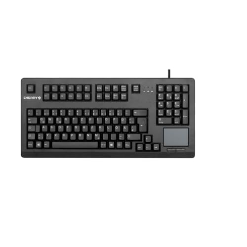CHERRY G80-11900, Compact Mechanical Keyboard with Numpad, Touchpad & 2 Mouse Buttons, EU Layout (QWERTY), USB Connection, MX Black Switches, Black 1