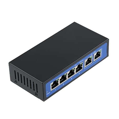 SHOPORA® 6 Port 10/100Mbps 4 Poe Port & 2 Uplink Power Over Ethernet Switch 4,5+/7,8- Support 12V 24V 48V | Enterprise Networking, Servers | Switches & Hubs | Network Switches 3