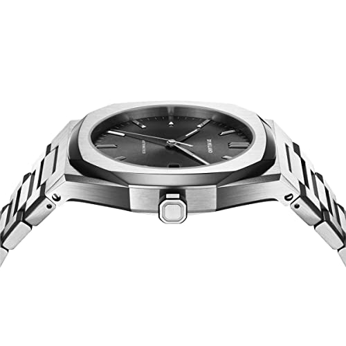 D1 Milano Stainless Steel Analog Black Dial Men Watch-Atbj10, Silver Band 4