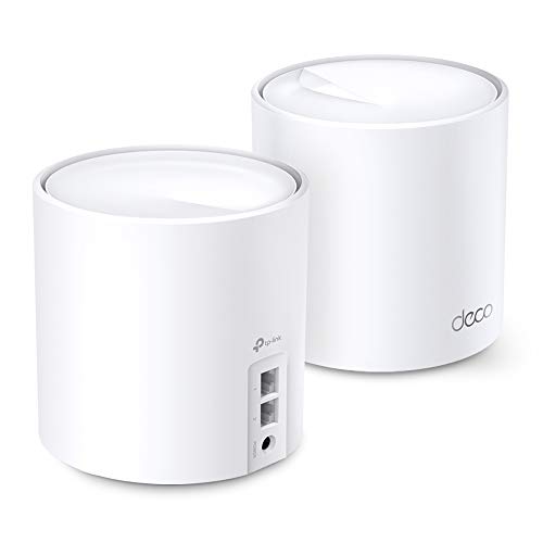 TP-Link Deco X20(2-Pack) AX1800 Whole Home Mesh Wi-Fi System, Next-Gen WiFi 6 & 5 Port Gigabit Switch Easy Smart Plug & Play Desktop/Wall-Mount Sturdy Metal w/Shielded Ports Support QoS, Vlan 3