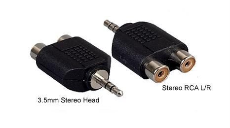 Erh India 2 RCA Female to 3.5mm Stereo Male Jack Audio Connector�- (Pack of - 5) 4