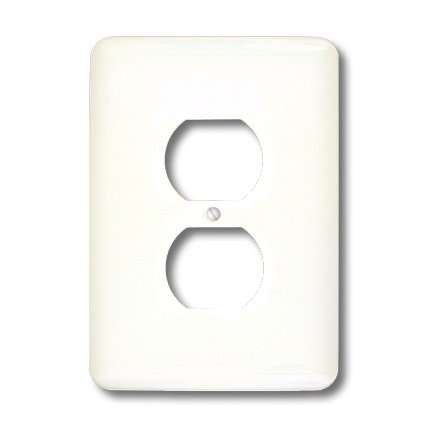 3dRose lsp_159881_6 Pure White Bright Colorless Plain Simple One Single Solid White Color 2 Plug Outlet Cover 3